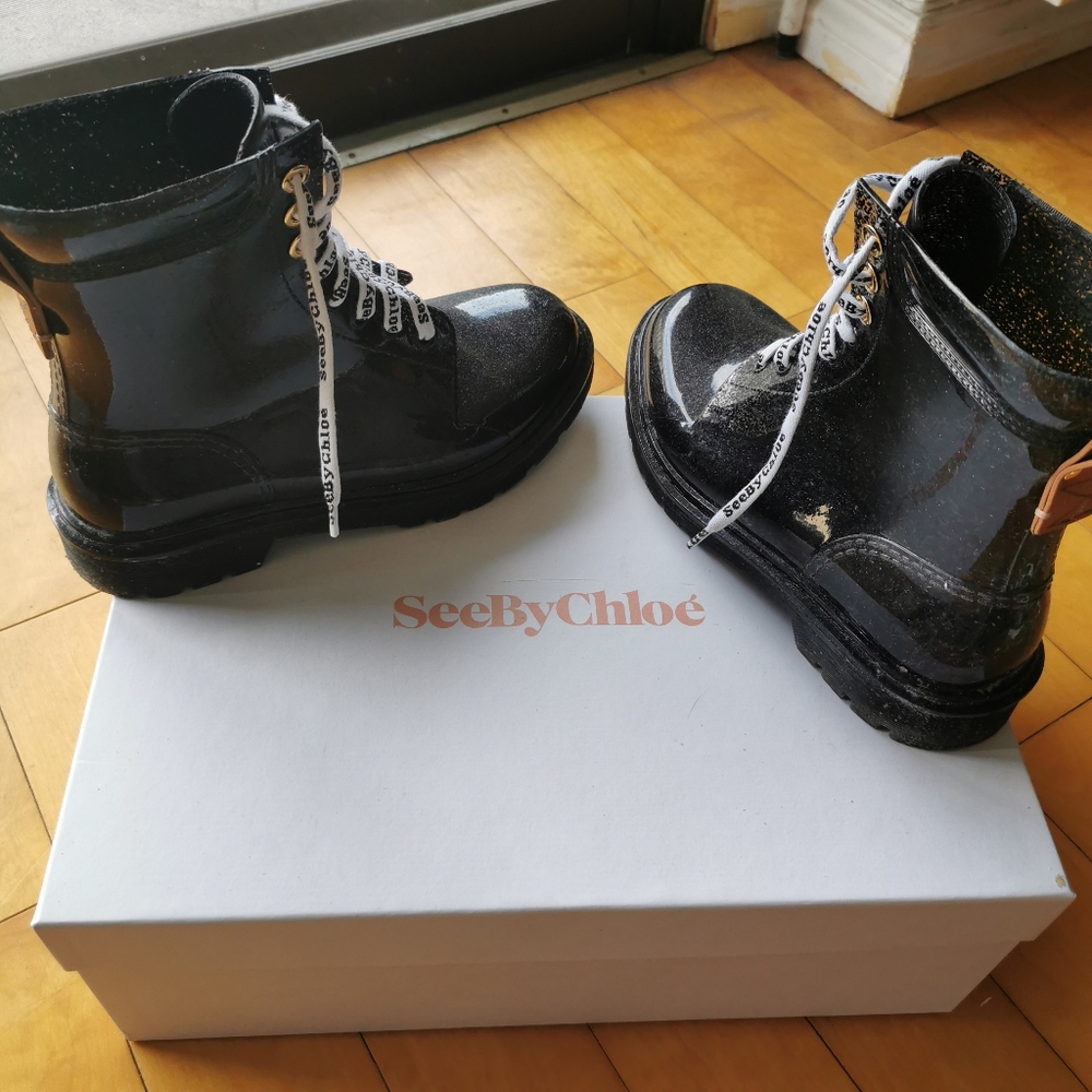 See by chloe Florrie Lace up rain boots